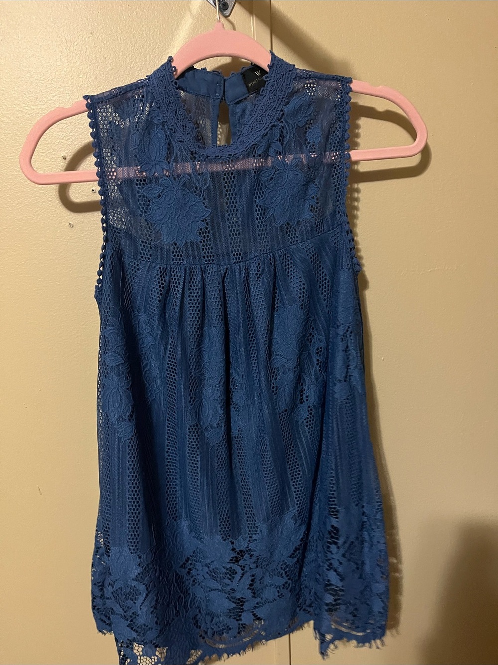 Worthington Floral Lace Sleeveless Camisole - Blue